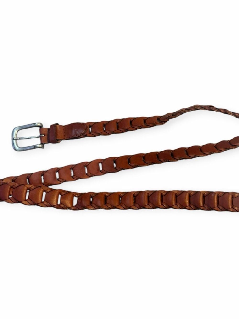 BILLY BELTS California Vintage 1990s Brown Braided Leather Western Belt 42